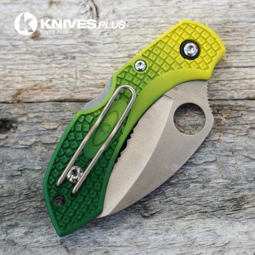 MODIFIED Spyderco Dragonfly Salt Hawkbill - GREEN Fade Rit Dye Handle