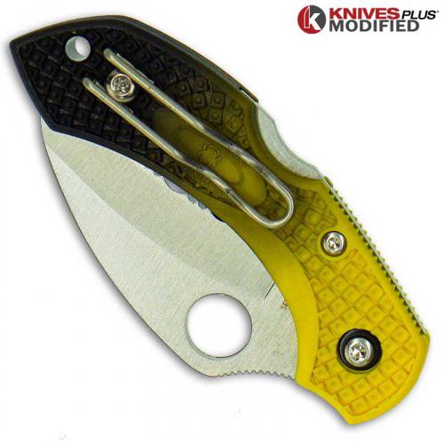 MODIFIED Spyderco Dragonfly Salt Hawkbill - BLACK Fade Rit Dye Handle