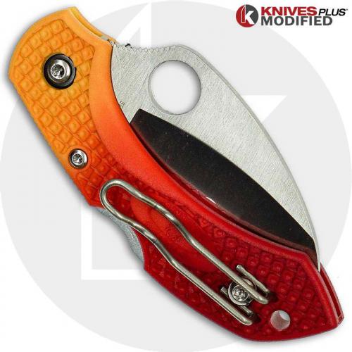 MODIFIED Spyderco Dragonfly Salt Hawkbill - RED Fade Rit Dye Handle