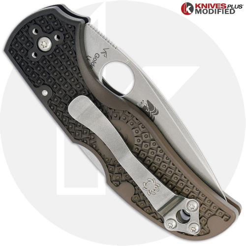 MODIFIED Spyderco Native 5 LW Knife - 15V Blade - Black Fade Rit Dyed Handle