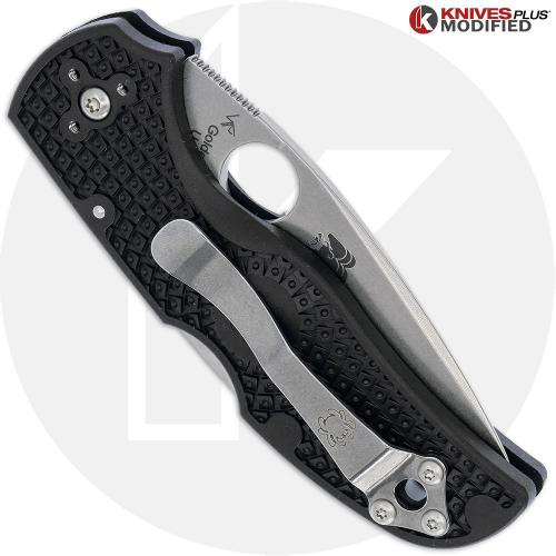 MODIFIED Spyderco Native 5 LW Knife - 15V Blade - Black Rit Dyed Handle