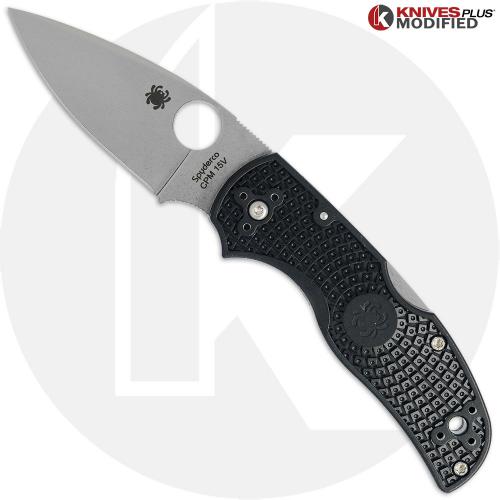 MODIFIED Spyderco Native 5 LW Knife - 15V Blade - Black Rit Dyed Handle
