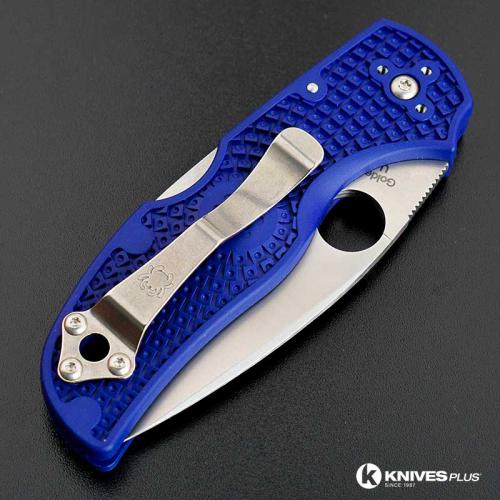 MODIFIED Spyderco Native 5 - BLUE - Satin - Rit Dyed Handle