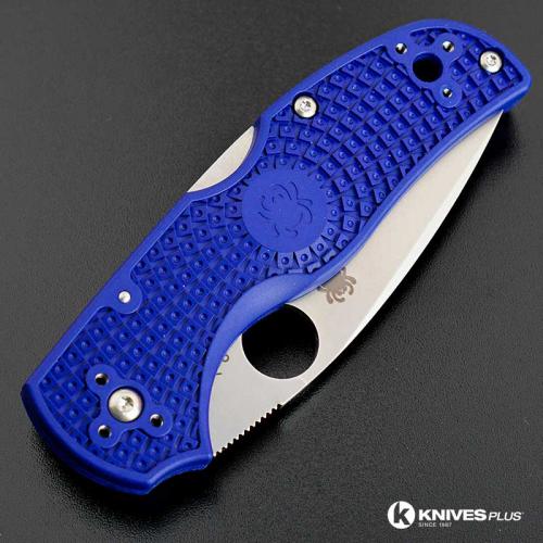 MODIFIED Spyderco Native 5 - BLUE - Satin - Rit Dyed Handle