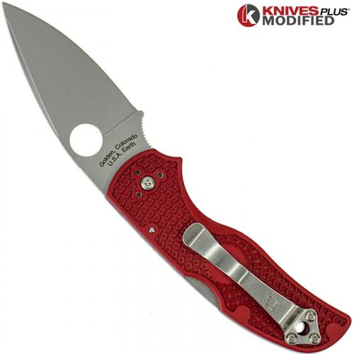 MODIFIED Spyderco Native 5 - The Red Dragon - Satin - Rit Dyed Handle
