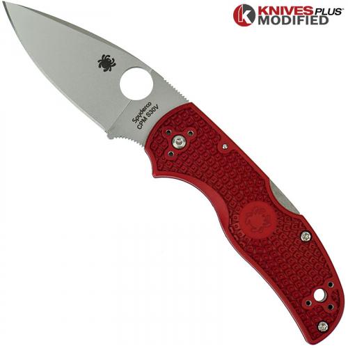 MODIFIED Spyderco Native 5 - The Red Dragon - Satin - Rit Dyed Handle