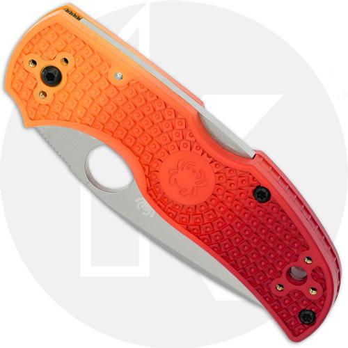 MODIFIED Spyderco Native Salt MagnaCut Knife - Red Fade Rit Dye Handle