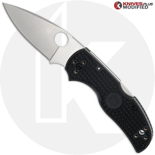 MODIFIED Spyderco Native 5 Salt Knife - Satin MagnaCut Leaf - BLACK Rit Dye Handle