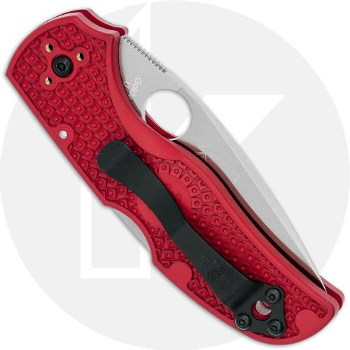 MODIFIED Spyderco Native 5 Salt MagnaCut Knife - The Red Dragon - Satin - Rit Dyed Handle