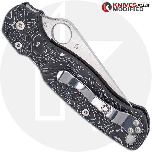 MODIFIED Spyderco Para Military 2 Knife + KP Aluminum Fiber Scales