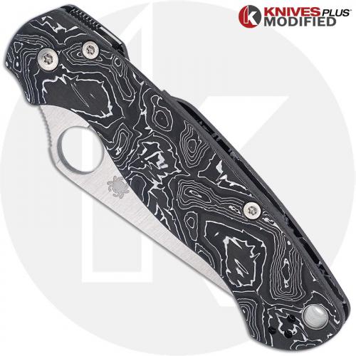 MODIFIED Spyderco Para Military 2 Knife + KP Aluminum Fiber Scales