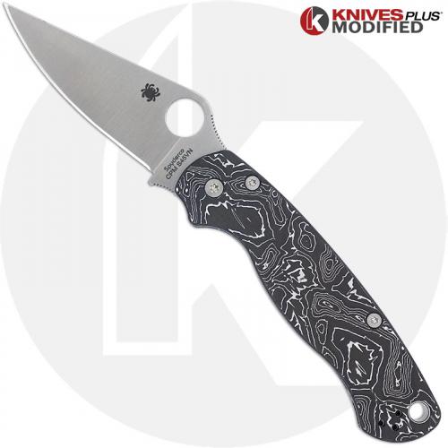 MODIFIED Spyderco Para Military 2 Knife + KP Aluminum Fiber Scales