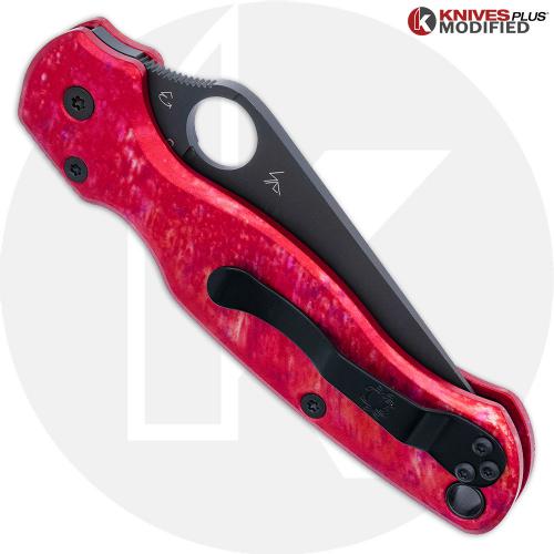 MODIFIED Spyderco Paramiliary 2 Knife - Black DLC - AWT Custom Agent Anodized Scales