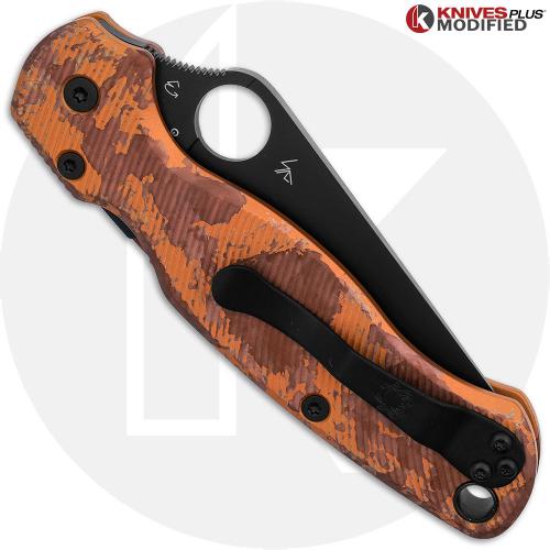MODIFIED Spyderco Paramiliary 2 Knife - Black DLC - AWT Custom Agent Anodized Scales
