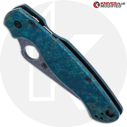 MODIFIED Spyderco Para Military 2 Knife Acid Stonewash Blade + AWT