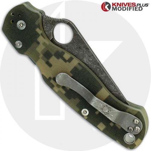 MODIFIED Spyderco Para Military 2 - Acid Stonewash - Digital Camo G10