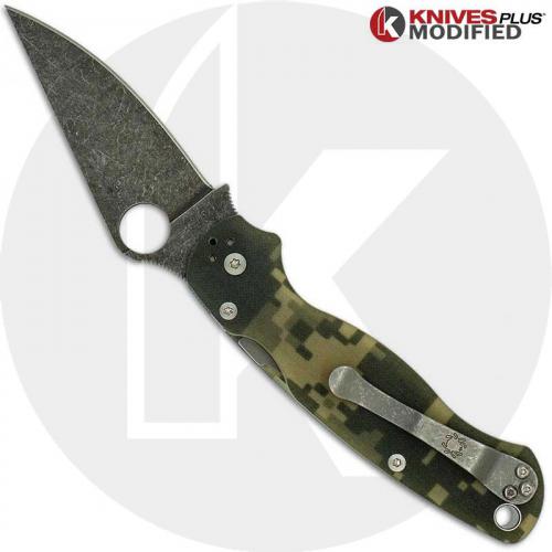 MODIFIED Spyderco Para Military 2 - Acid Stonewash - Digital Camo G10