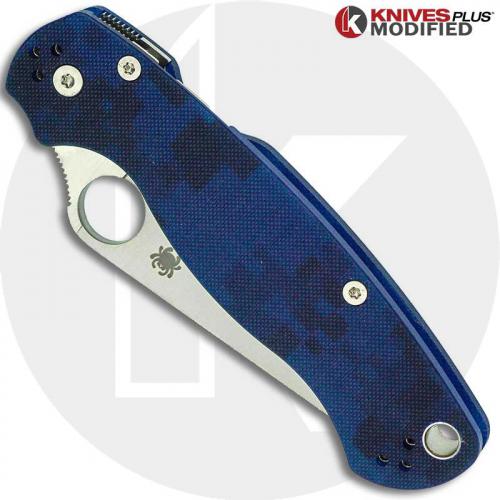 MODIFIED Spyderco Para Military 2 - Urban Digital Camo - Satin Blade - Dyed Handle