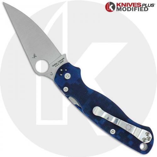 MODIFIED Spyderco Para Military 2 - Urban Digital Camo - Satin Blade - Dyed Handle