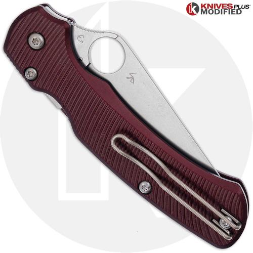 MODIFIED Spyderco Para Military 2 Lightweight + AWT Exclusive Oxblood Aggressive Agent Scales