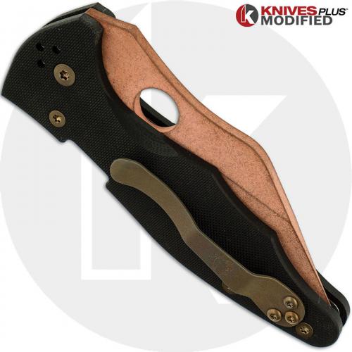 MODIFIED Spyderco Yojimbo 2 Knife - COPPERWASH - C85GP2