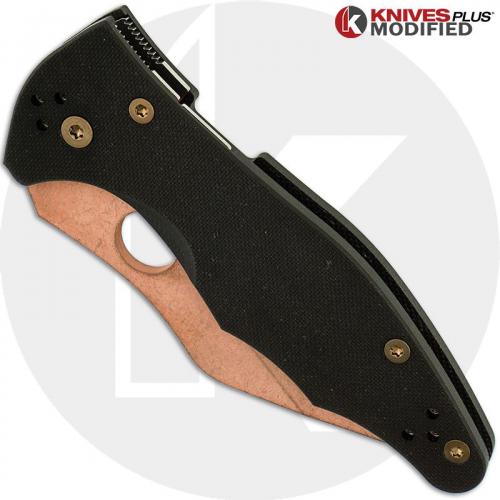 MODIFIED Spyderco Yojimbo 2 Knife - COPPERWASH - C85GP2