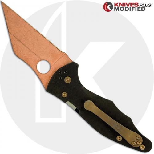 MODIFIED Spyderco Yojimbo 2 Knife - COPPERWASH - C85GP2