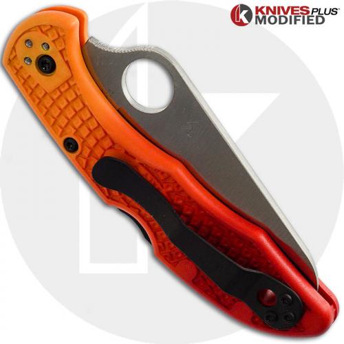 MODIFIED Spyderco Salt 2 - Serrated - RED Fade Rit Dye Handle