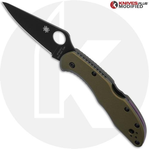 MODIFIED Spyderco Delica TiCN PD#1  Knife + AWT Delica Agent FDE Scales