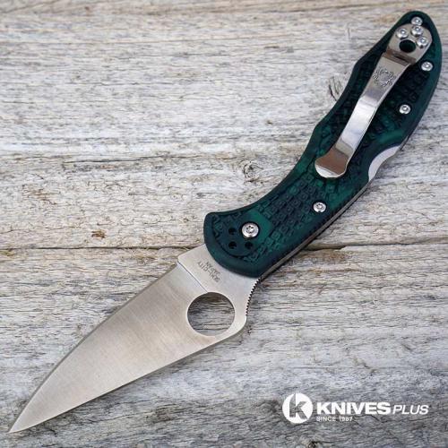 MODIFIED Spyderco Delica 4 - Satin S30V - Forest Zome - Rit Dye Hand