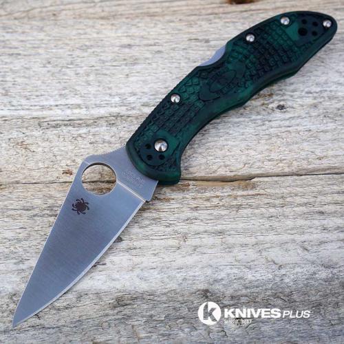 MODIFIED Spyderco Delica 4 - Satin S30V - Forest Zome - Rit Dye Hand