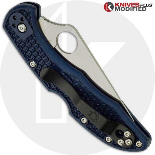 MODIFIED Spyderco Delica 4 - Youre My Boy Blue - Satin - Rit Dyed
