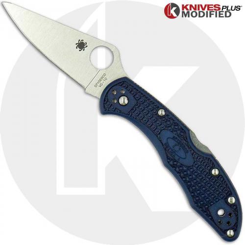 MODIFIED Spyderco Delica 4 - Youre My Boy Blue - Satin - Rit Dyed