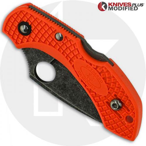 MODIFIED Spyderco Dragonfly 2 - ACID WASH - Orange Handle