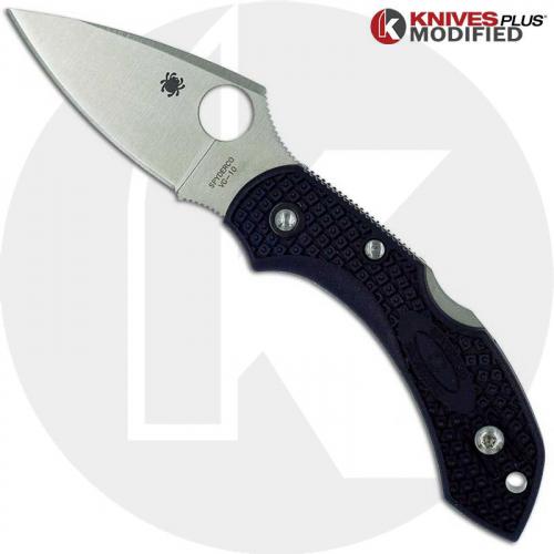 MODIFIED Spyderco Dragonfly 2 - Custom Navy Blue Handle - Rit Dyed