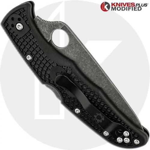 MODIFIED Spyderco Endura 4 - ACID WASH - Black Handle