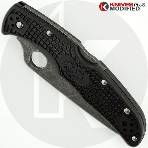 MODIFIED Spyderco Endura 4 - ACID WASH - Black Handle