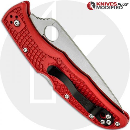 MODIFIED Spyderco Endura 4 - The Red Dragon - Rit Dyed Handle