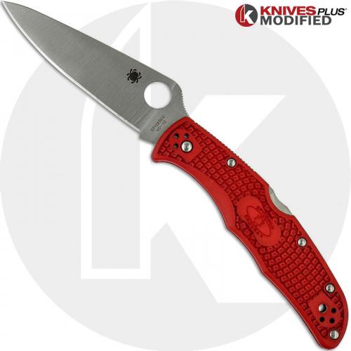 MODIFIED Spyderco Endura 4 - The Red Dragon - Rit Dyed Handle