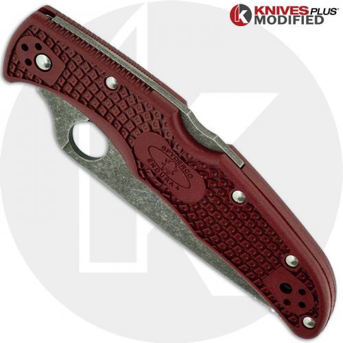 MODIFIED Spyderco Endura 4 - The Ron Burgundy - Acid Wash - Rit Dyed Handle