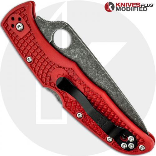 MODIFIED Spyderco Endura 4 - The Red Dragon - Acid Wash - Rit Dyed Handle