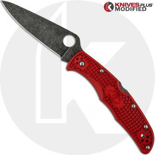 MODIFIED Spyderco Endura 4 - The Red Dragon - Acid Wash - Rit Dyed Handle