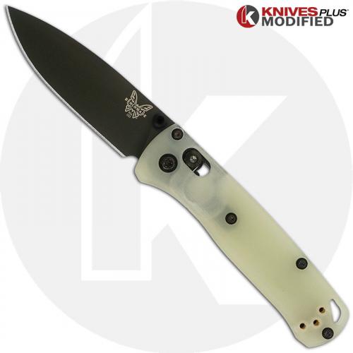 MODIFIED Benchmade Mini Bugout 533BK Knife + KP Contoured Jade G10 Scales