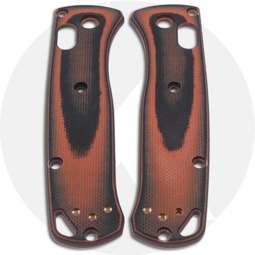 KP Custom G10 Scales for Benchmade Mini Bugout Knife - Black / Orange - Contoured - Smooth Surface