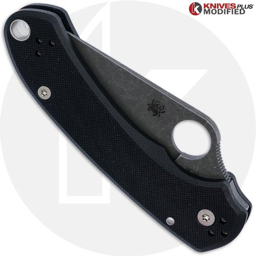 MODIFIED Spyderco Para 3 Knife ACID WASH Blade Black G10 + AWT Skinny Cut