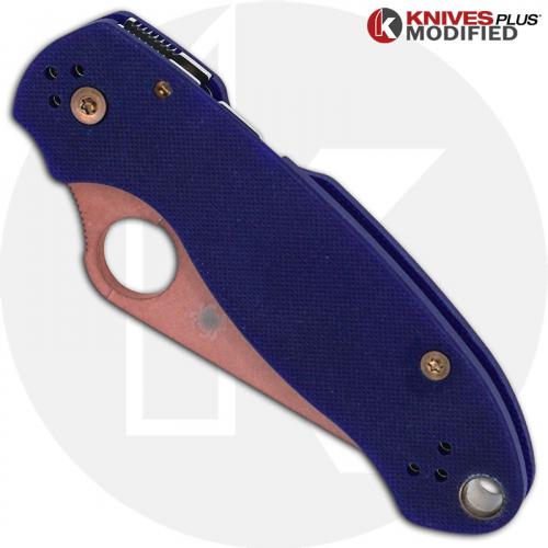 MODIFIED Spyderco Para 3 - S110V - CopperWash - Blue G10