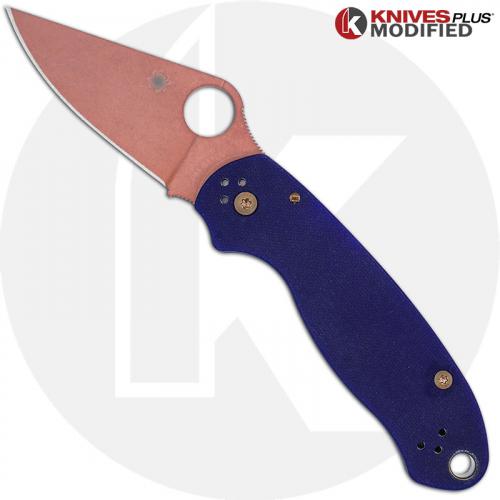 MODIFIED Spyderco Para 3 - S110V - CopperWash - Blue G10