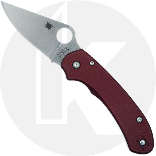 MODIFIED Spyderco Para 3 LW Knife SPY27 + Exclusive AWT Oxblood Scales