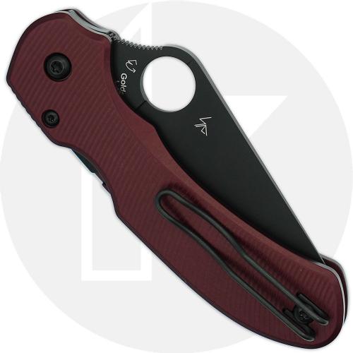 MODIFIED Spyderco Para 3 LW Knife Black DLC + Exclusive AWT Oxblood Scales