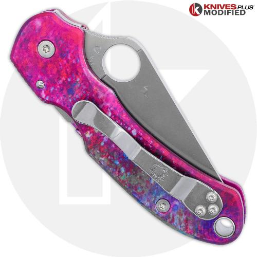 MODIFIED Spyderco Para 3 Knife + AWT Agent SKINNY Custom Anodized Scales